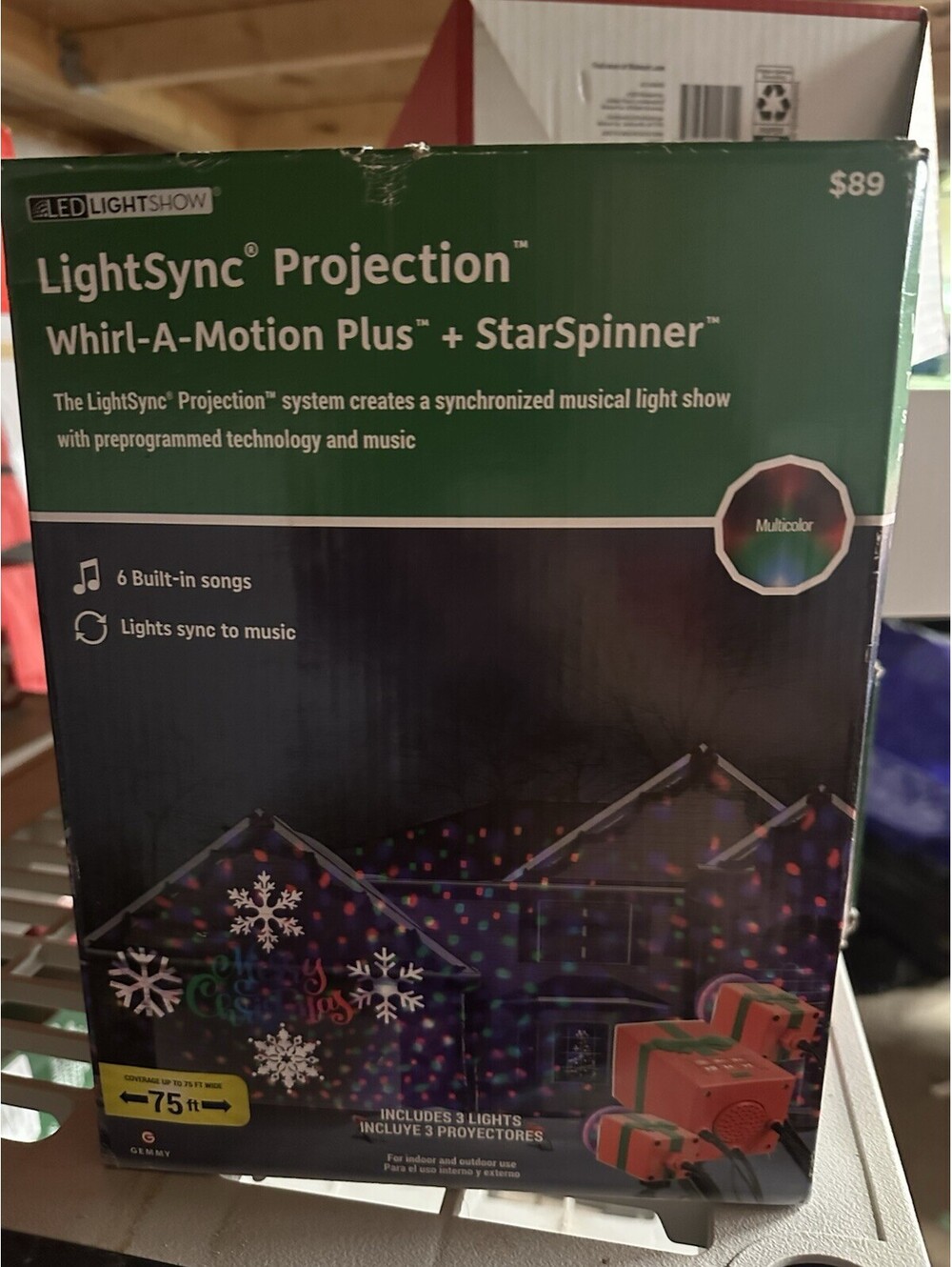 Christmas Lightshow Projection LightSync w/ Sound Star Spinner Whirl-a-Motion